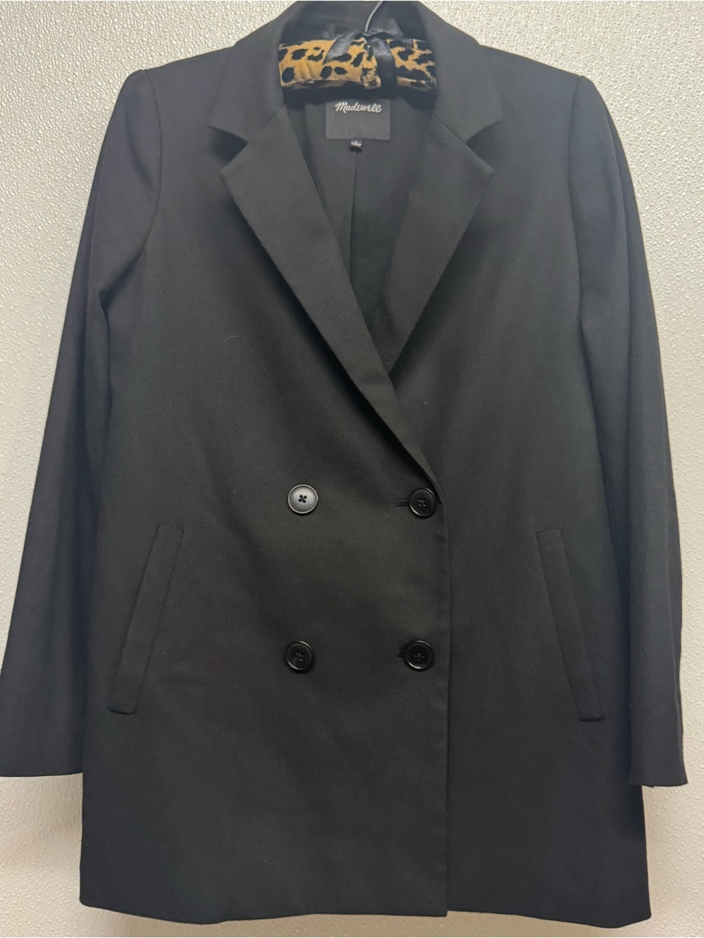Madewell Women's Double-Breasted Black Blazer Coat Sz S